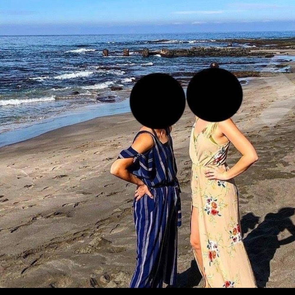 (Size M)Khaki Floral Maxi Romper - Picture 4 of 8